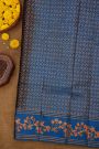 Coimbatore Soft Silk Brown Saree With Brush Hand-Painted Florals And Elephants Border