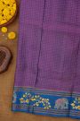 Coimbatore Soft Silk Purple Saree With Brush Hand-Painted Florals And Elephants Border