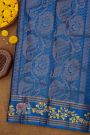 Coimbatore Soft Silk Purple Saree With Brush Hand-Painted Florals And Elephants Border