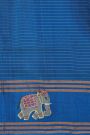 Coimbatore Soft Silk Purple Saree With Brush Hand-Painted Florals And Elephants Border