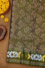 Coimbatore Soft Silk Navy Blue Saree With Brush Hand-Painted Florals Border
