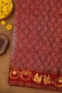 Coimbatore Soft Silk Grey Saree With Brush Hand-Painted Florals And Peacocks Border