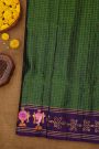 Coimbatore Soft Silk Green Saree With Brush Hand-Painted Kolam Border