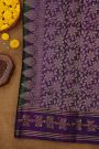 Coimbatore Soft Silk Green Saree With Brush Hand-Painted Kolam Border