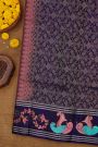 Coimbatore Soft Silk Wine Saree With Brush Hand-Painted Florals And Peacocks Border