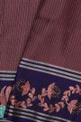 Coimbatore Soft Silk Wine Saree With Brush Hand-Painted Florals And Peacocks Border