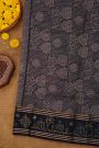 Coimbatore Soft Silk Grey Saree With Brush Hand-Painted Kolam Border