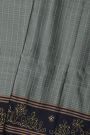 Coimbatore Soft Silk Grey Saree With Brush Hand-Painted Kolam Border