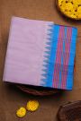 Khaadi Silk Lavender Saree With Multi Colour Lines Border