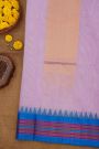 Khaadi Silk Lavender Saree With Multi Colour Lines Border