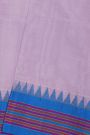 Khaadi Silk Lavender Saree With Multi Colour Lines Border