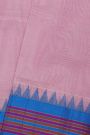 Khaadi Silk Pink Saree With Multi Colour Lines Border