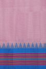 Khaadi Silk Pink Saree With Multi Colour Lines Border