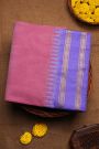 Khaadi Silk Pink Saree With Florals And Temples Border