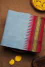 Khaadi Silk Sky Blue Saree With Diamonds Border