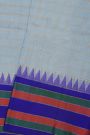 Khaadi Sky Blue Saree With Zari Checks Body