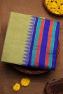 Khaadi Silk Light Green Saree With Multi Colour Lines Border