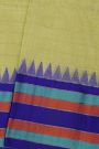 Khaadi Silk Light Green Saree With Multi Colour Lines Border