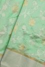 Chanderi Sico Pista Green Saree