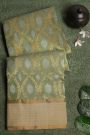 Chanderi Sico Mint Green Saree