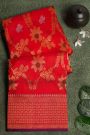 Chanderi Sico Red Saree