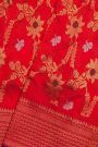 Chanderi Sico Red Saree