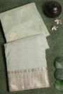 Chanderi Sico Pista Green Saree