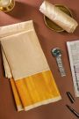Kancheepuram Silk Light Peach Dhoti And Shalya