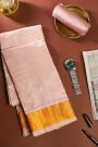 Kancheepuram Silk Baby Pink Dhoti And Shalya