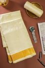 Kancheepuram Silk Cream Dhoti And Shalya