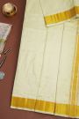 Kancheepuram Silk Cream Dhoti And Shalya