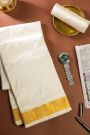 Kancheepuram Silk White Dhoti And Shalya