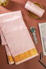 Kancheepuram Silk Baby Pink Dhoti And Shalya