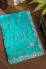Fancy Crepe Sea Blue Saree