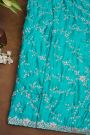 Fancy Crepe Sea Blue Saree
