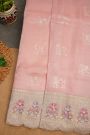 Fancy Tissue Baby Pink Saree