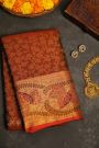 Kancheepuram Silk Meenakari Maroon Saree