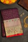Kancheepuram Silk Meenakari Purple Saree