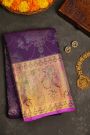 Kancheepuram Silk Meenakari Purple Saree