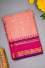 Gadwal Silk Peach Saree