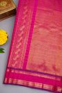 Gadwal Silk Peach Saree