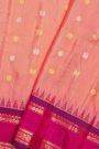 Gadwal Silk Peach Saree