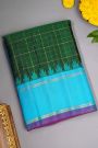 Gadwal Silk Bottle Green saree