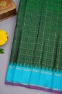 Gadwal Silk Bottle Green saree
