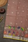 Zari Kota Cotton Light Brown Saree