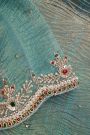 Fancy Tissue Crush Sky Blue Saree