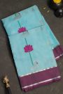 Zari Kota Silk Sky Blue Saree