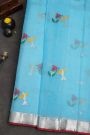 Zari Kota  Sky Blue Saree