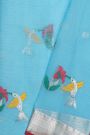 Zari Kota  Sky Blue Saree