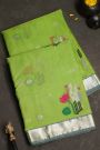 Zari Kota Parrot Green Saree
